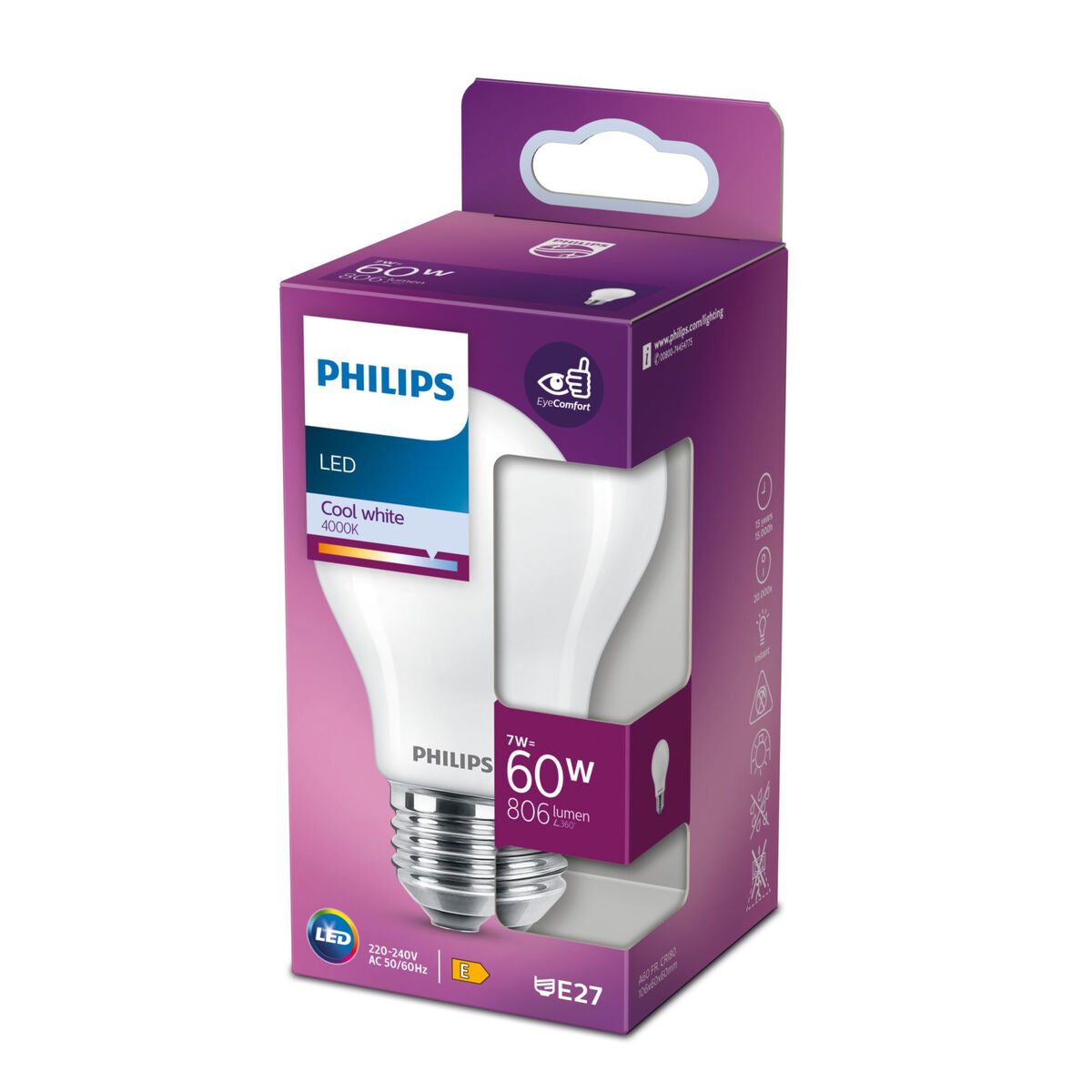 Philips LED Bulb Spherical Equivalent E27 60 WE (4000 K)