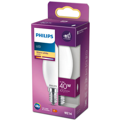 Philips LED Candle Bulb Equivalent 40 W Multicolor E14 F 4.3 W (2700k)