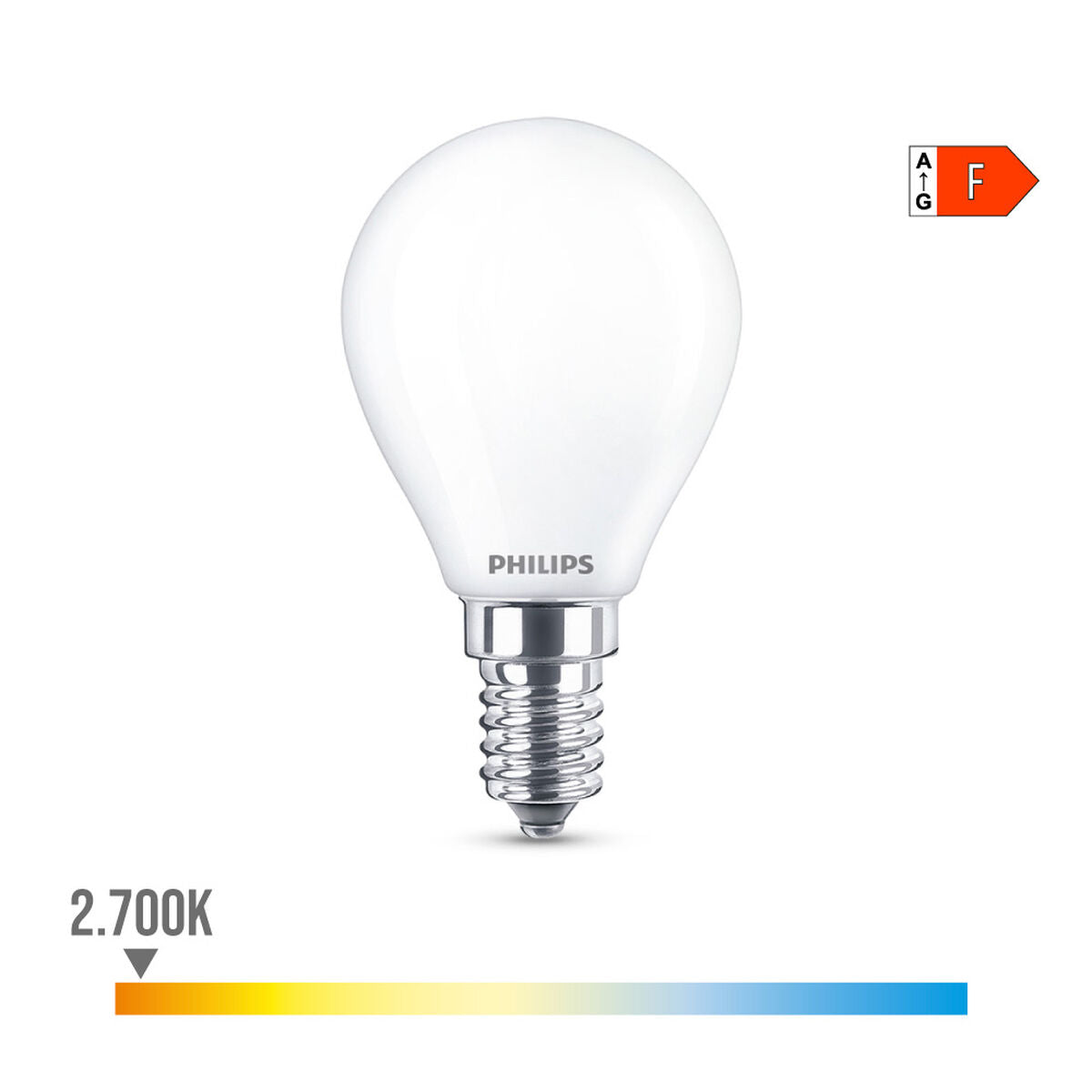 Bombilla LED Philips F 40 W 4,3 W E14 470 lm 4,5 x 8,2 cm (2700 K)