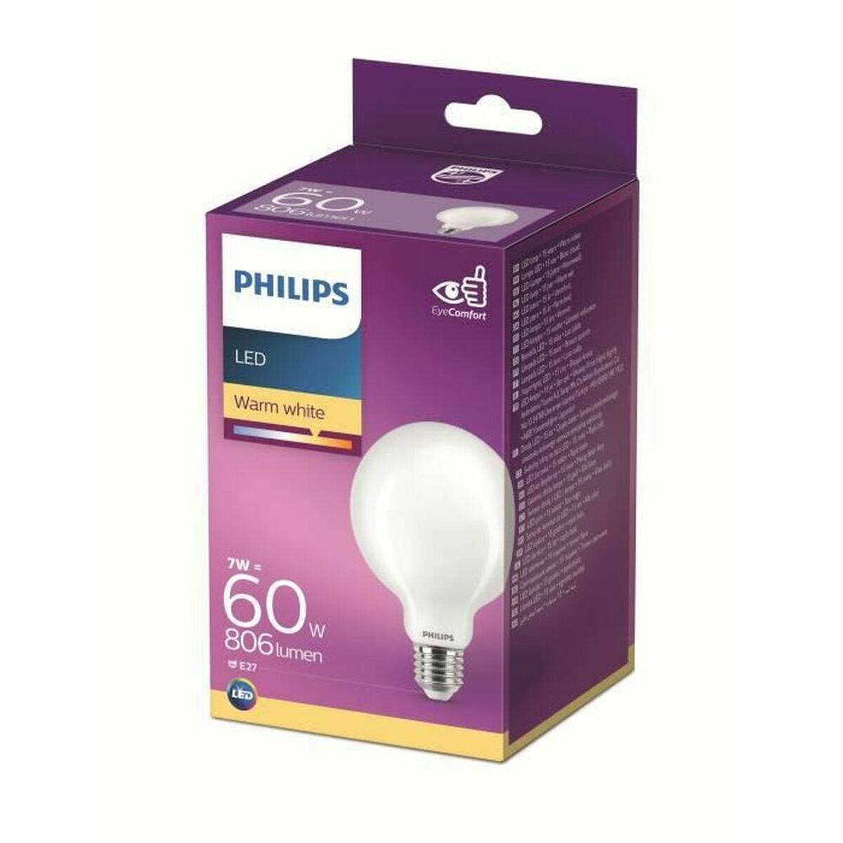 Bombilla LED Philips Equivalent 60 W Blanco E E27 (2700 K)