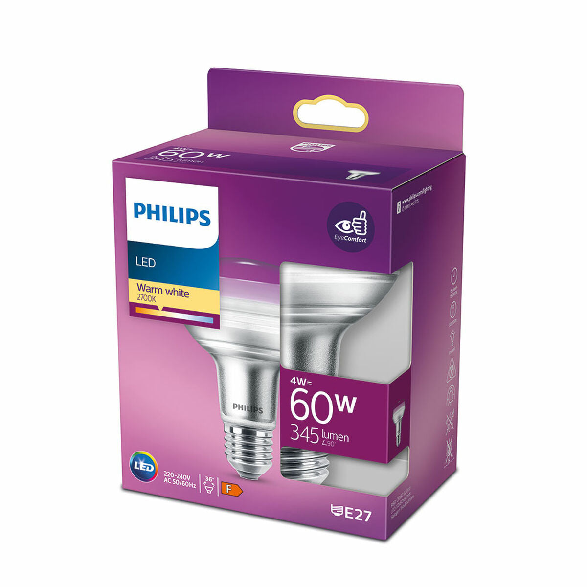 Bombilla LED Philips Classic F 4 W 60 W 345 Lm Reflectora (2700 K)