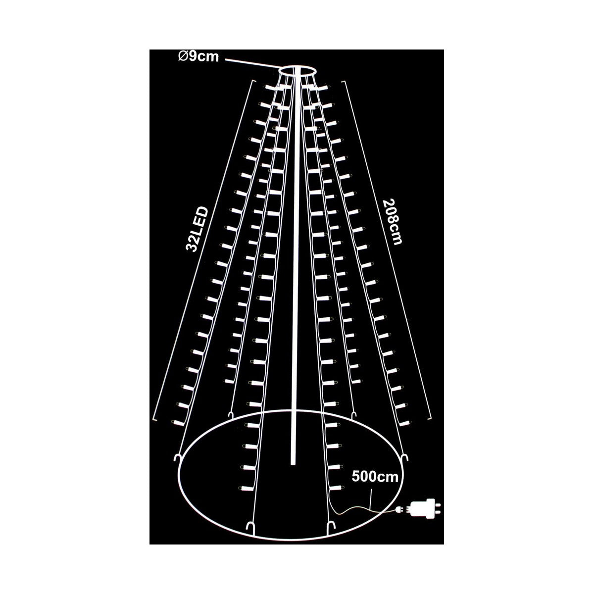 Guirnalda de Luces LED Negro (Reacondicionado A)