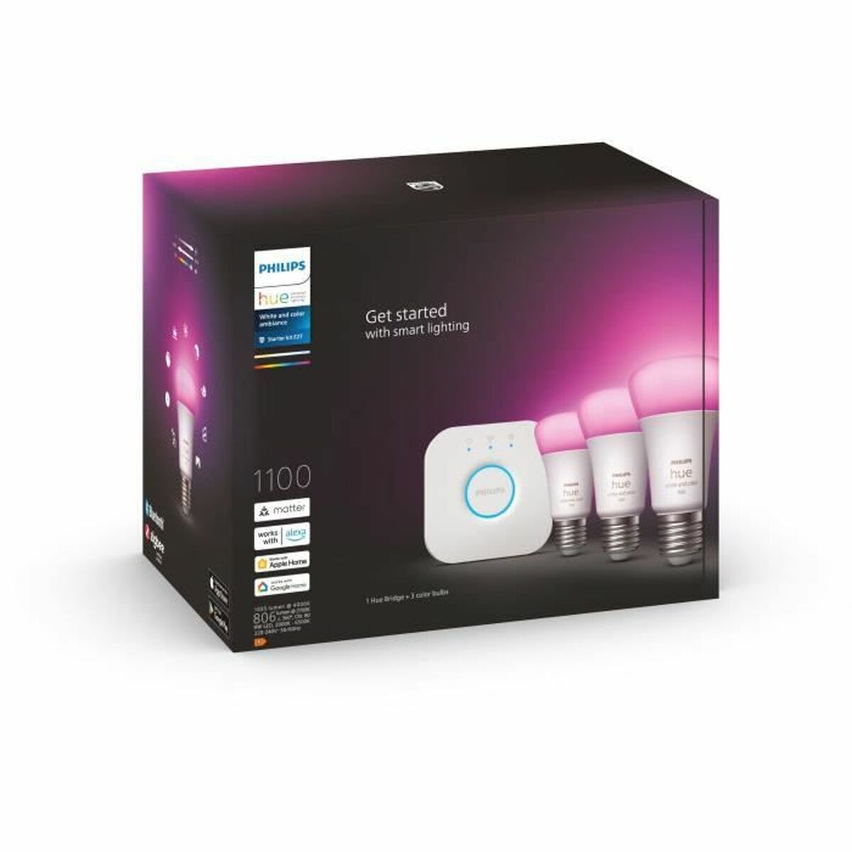 Philips Smart Bulb Starter Kit: 3 smart bulbs E27 (1100) 9 W E27 6500 K 806 lm