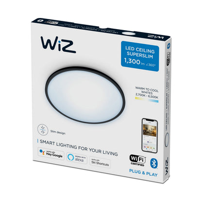 Philips Wiz Ceiling Lamp 14 W ø 24.2 x 2.3 cm White Black Multicolour Metal Aluminium (2700 K) (6500 K)