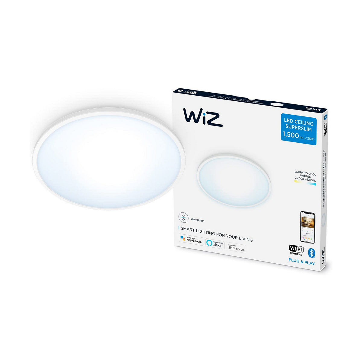 Lámpara de Techo Philips Wiz 16 W 29,2 x 2,3 cm Blanco Multicolor (2700 K) (6500 K)