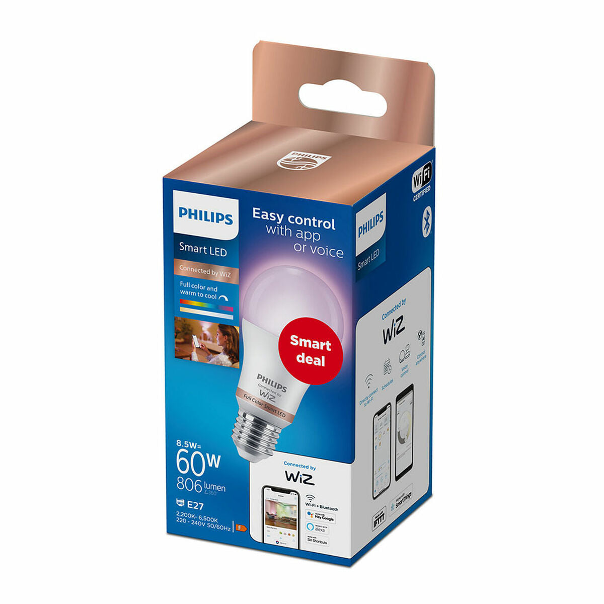 Philips Wiz Full Colors F Smart Bulb 8.5 W E27 806 lm (2200-6500 K)