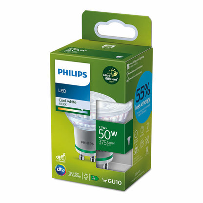 Bombilla LED Philips Spot A 50 W 2,1 W GU10 375 Lm (4000 K)