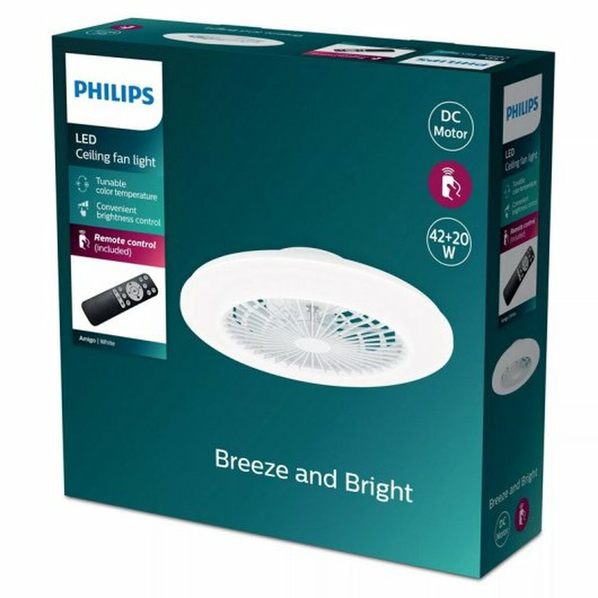 Ventilador de Techo con Luz Philips Blanco