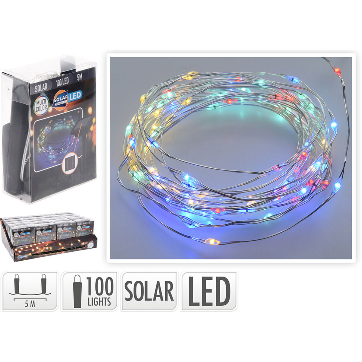 Guirnalda de Luces LED Lifetime 7 m 2 m Multicolor Solar