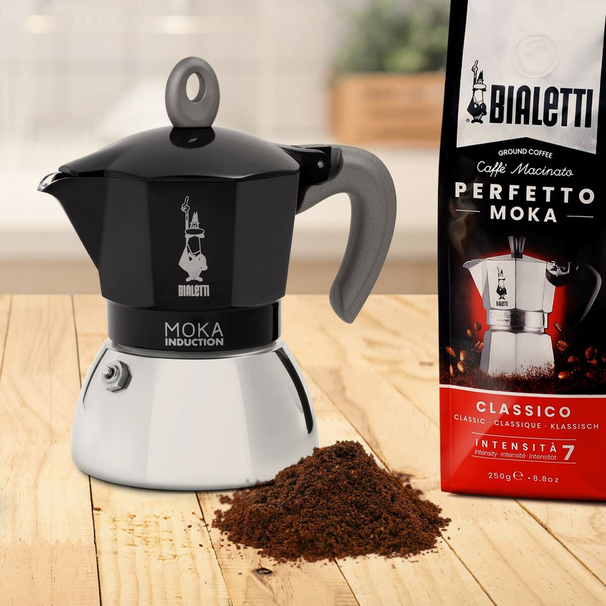 Cafetera Italiana Bialetti Moka Negro Aluminio