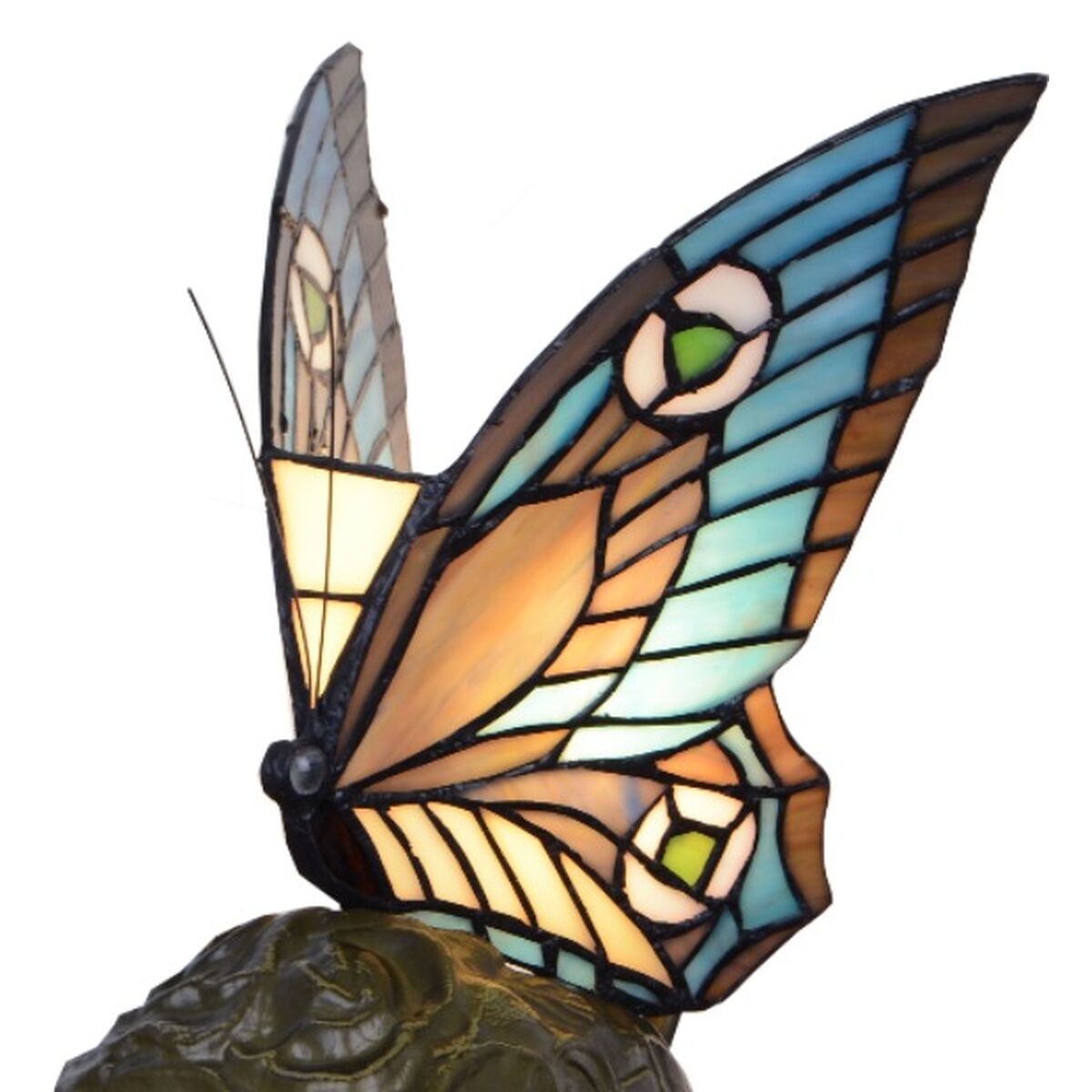 Viro Lighting Blue Glass Table Lamp 23 x 25 x 23 cm Butterfly