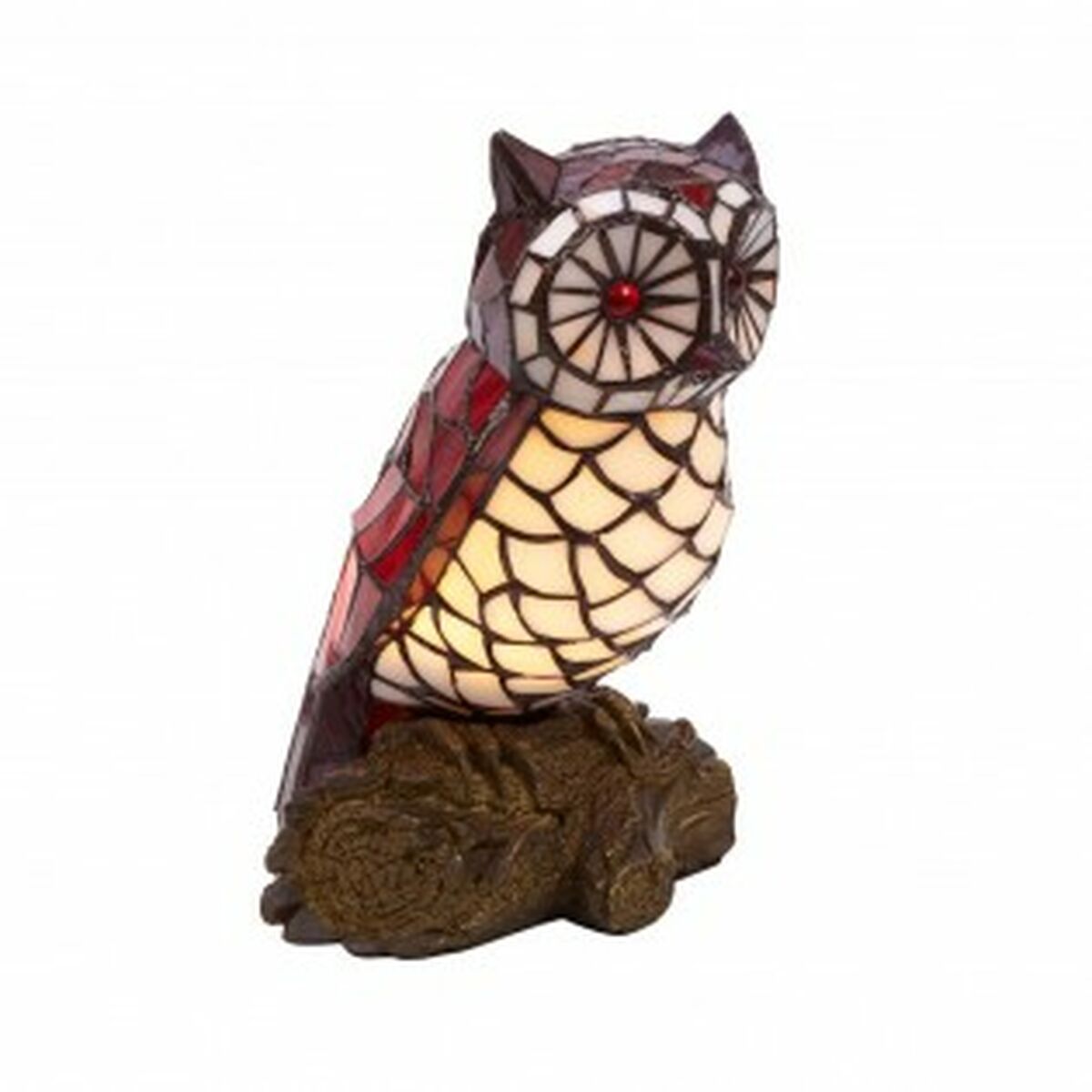 Viro Table Lamp Lighting Multicolour Glass 22 x 30 x 19 cm Owl