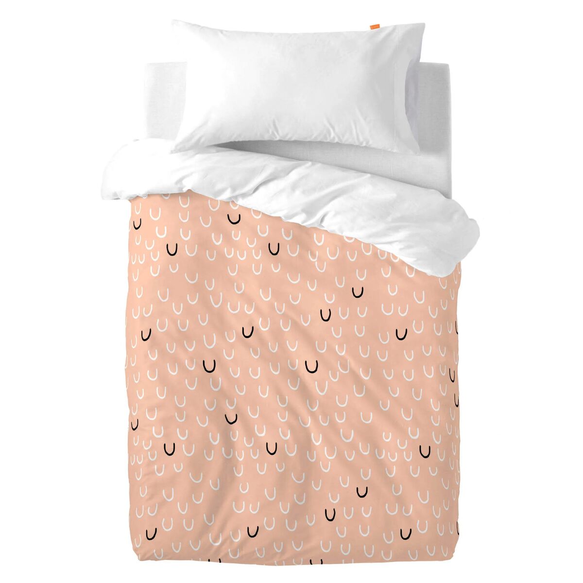 Juego de funda nórdica HappyFriday Blanc Kids Smile Multicolor Cama de 80 2 Piezas