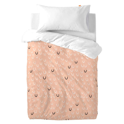 Juego de funda nórdica HappyFriday Blanc Kids Smile Multicolor Cama de 80 2 Piezas