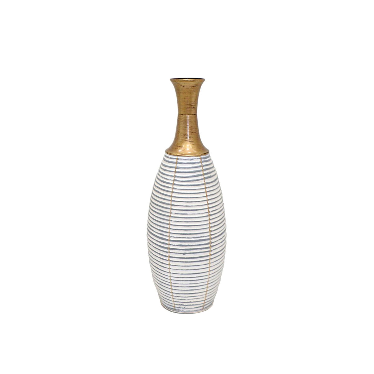 Alexandra House Living Floor Vase White Gold Metal 20 x 62 x 20 cm