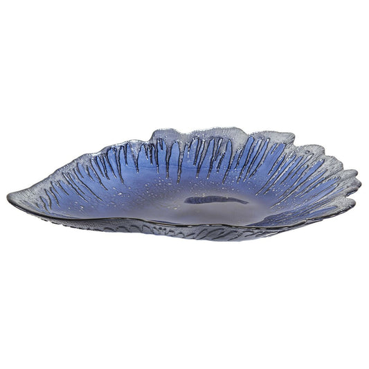 Romimex Blue Glass Shell Centerpiece 40 x 6 x 29 cm