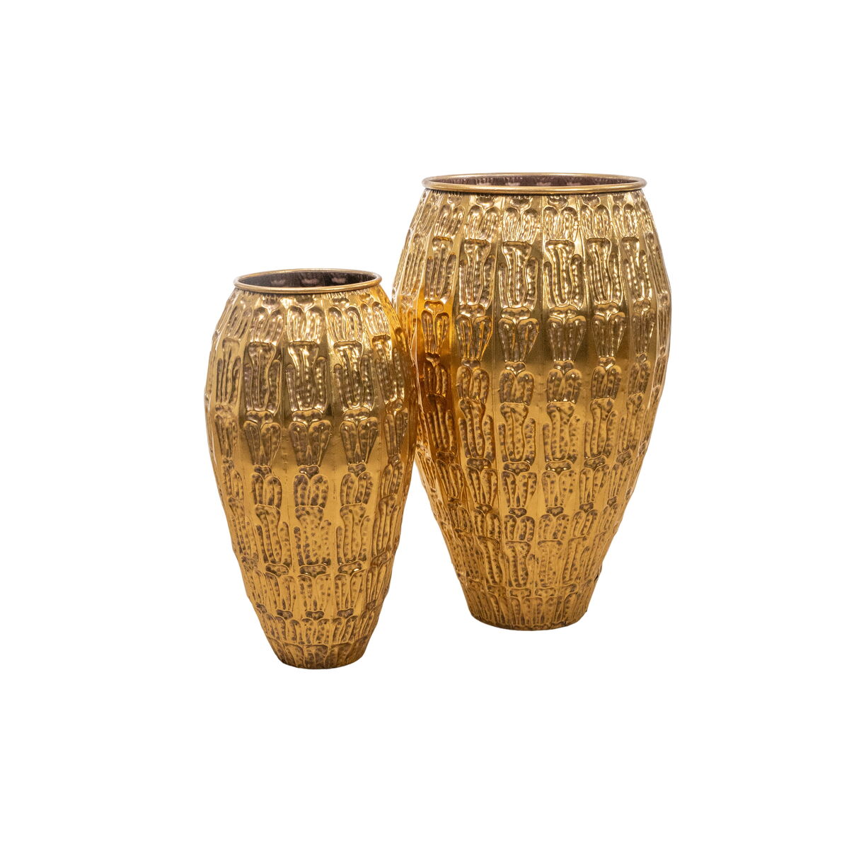 Set of 2 Alexandra House Living Gold Metal Vases 54 x 87 x 54 cm (2 Pieces)