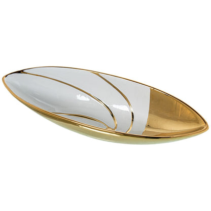 Alexandra House Living Centerpiece Golden White 40 x 13 x 8 cm