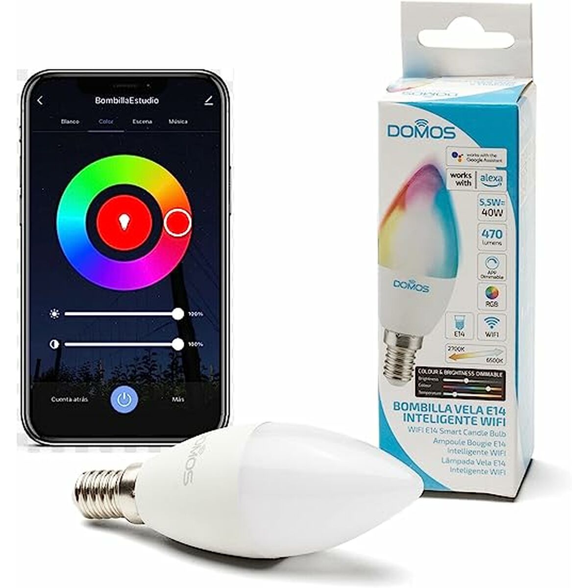 Domes Smart Bulb DOML-C37-55R 5.5W E14