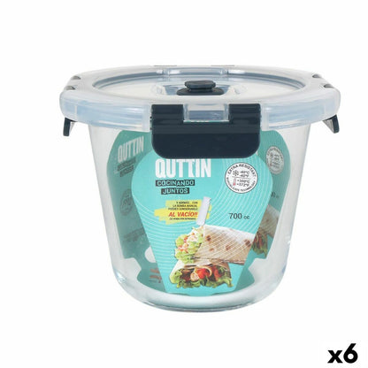 Quttin Hermetic Lunch Box Vacuum Valve 700 ml 14 x 14 x 11 cm (6 Units)