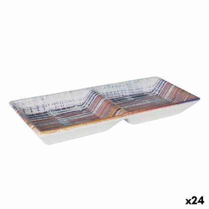 La Mediterránea Boreal Snack Tray 2 Compartments 25 x 11 x 3 cm (24 Units)