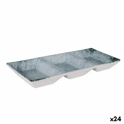 La Mediterránea Dalian Snack Tray 3 Compartments 25 x 11 x 3 cm (24 Units)