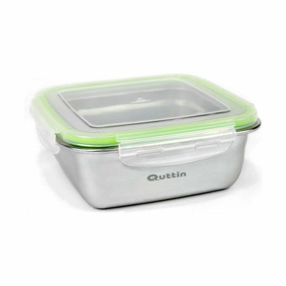 Quttin Square Hermetic Lunch Box Stainless Steel 400 ml 12 x 12 x 6 cm (12 Units)