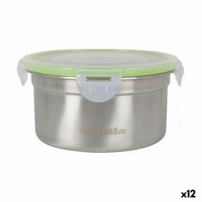 Quttin Hermetic Round Lunch Box 550 ml Stainless Steel (12 Units)