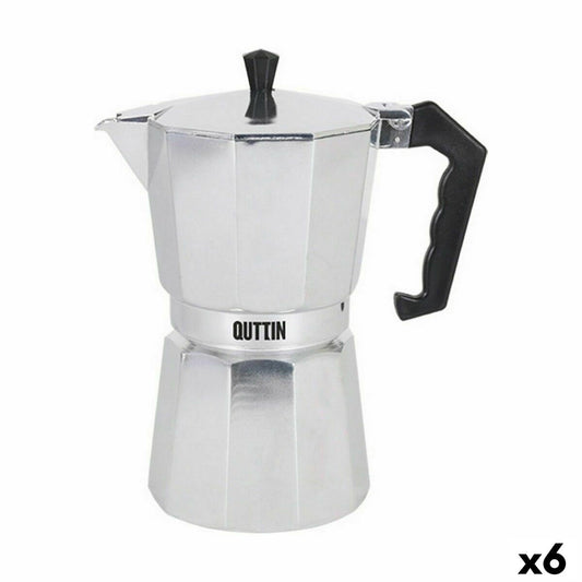 Quttin Italian Coffee Maker 6 Cups Aluminum (6 Units)