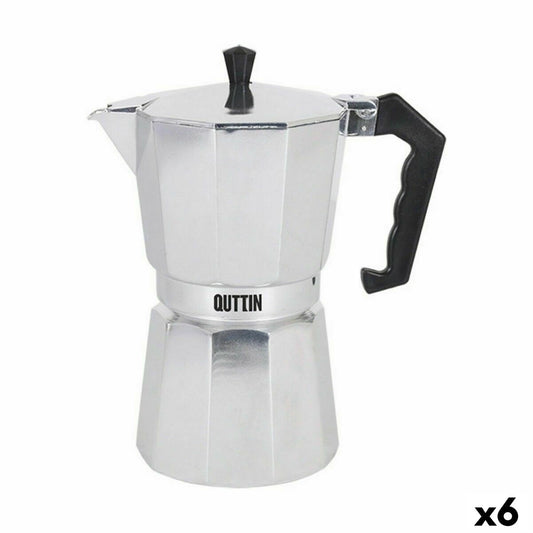 Quttin Italian Coffee Maker 9 Cups Aluminum (6 Units)