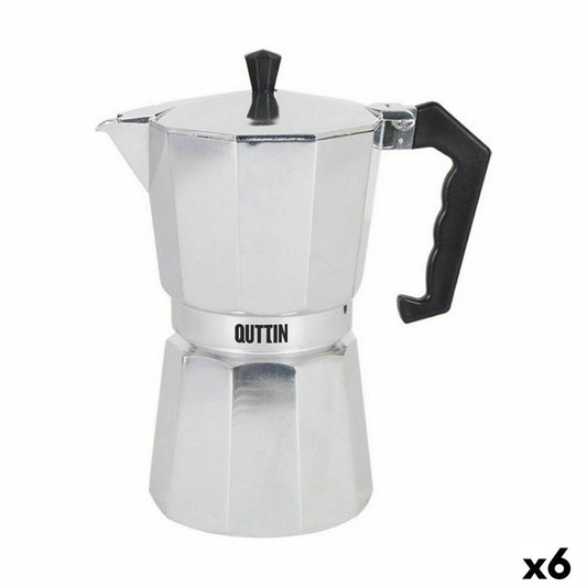 Quttin Italian Coffee Maker 12 Cups Aluminum (6 Units)