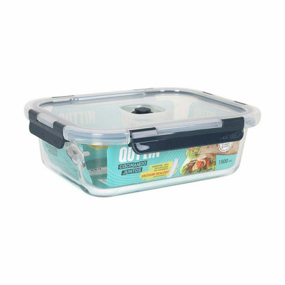 Quttin Rectangular Hermetic Lunch Box 1.5 L 23 x 17.8 x 7.6 cm (6 Units)