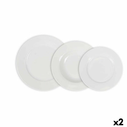 La Mediterránea Aneto White Round Dinnerware Set 12 Pieces (2 Units)