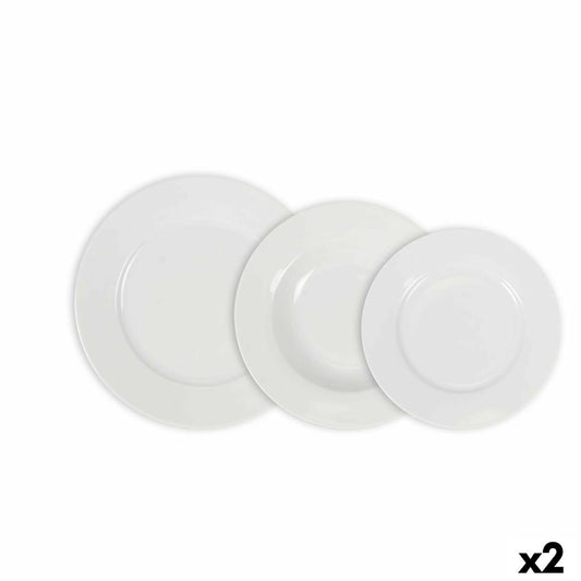 La Mediterránea Aneto White Round Dinnerware Set 18 Pieces (2 Units)