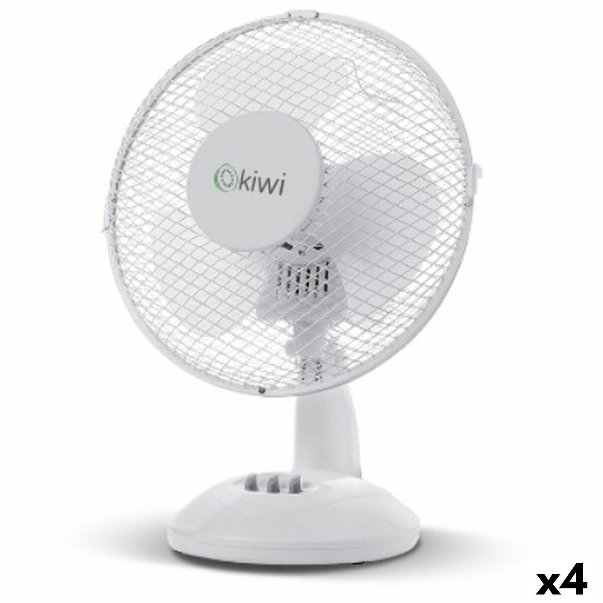 Ventilador de Sobremesa Kiwi Blanco Ø 27 cm 21W (4 Unidades)