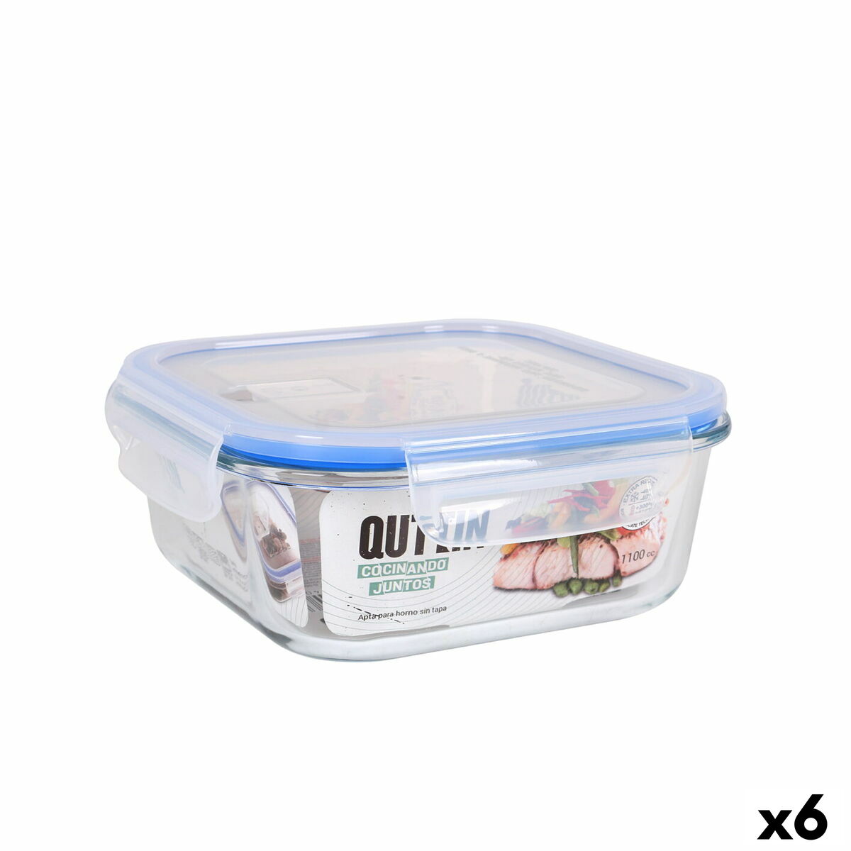 Quttin Square Hermetic Lunch Box 1.1 L (6 Units)