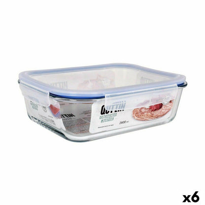 Quttin Rectangular Hermetic Lunch Box 2.6 L (6 Units)