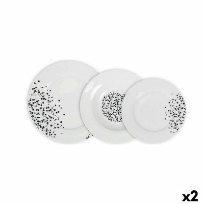 La Mediterránea Motes Round 18-Piece Dinnerware Set (2 Units)