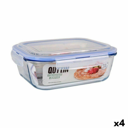 Quttin Rectangular Hermetic Lunch Box 2.4 L (4 Units)