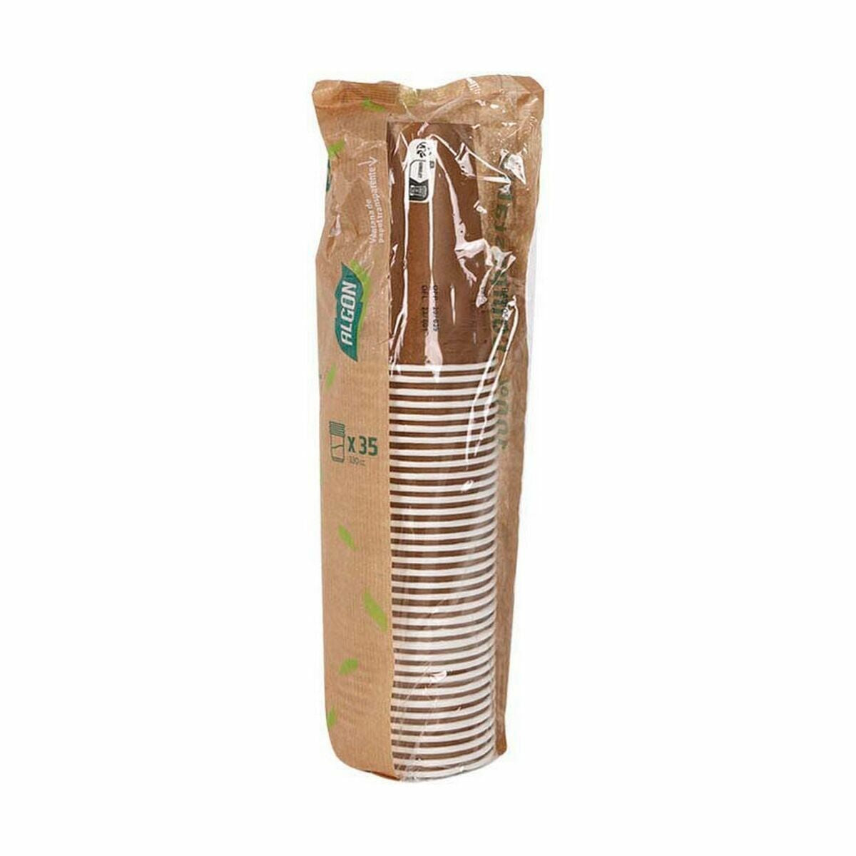 Set de Vasos Algon Desechables Cartón papel kraft 10 Piezas 350 ml (20 Unidades)