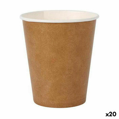 Set de Vasos Algon Desechables papel kraft 12 Piezas 250 ml (20 Unidades)