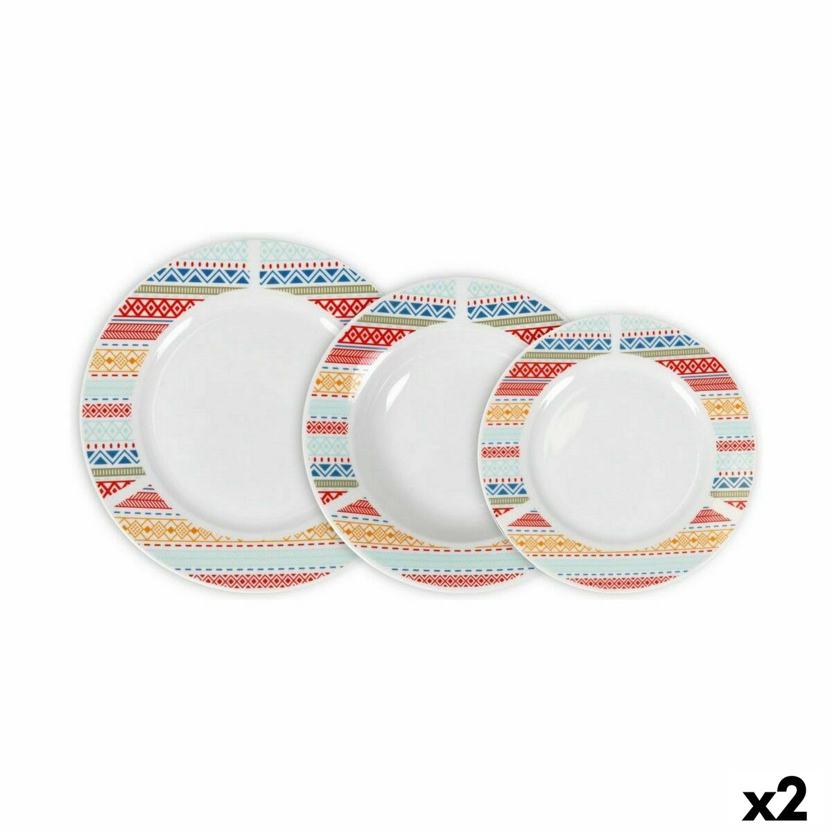 La Mediterránea Palma Round 18-Piece Dinnerware Set (2 Units)