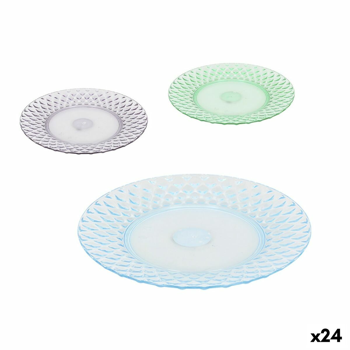 La Mediterránea Plastic Flat Plate 19 x 19 x 2 cm (24 Units)