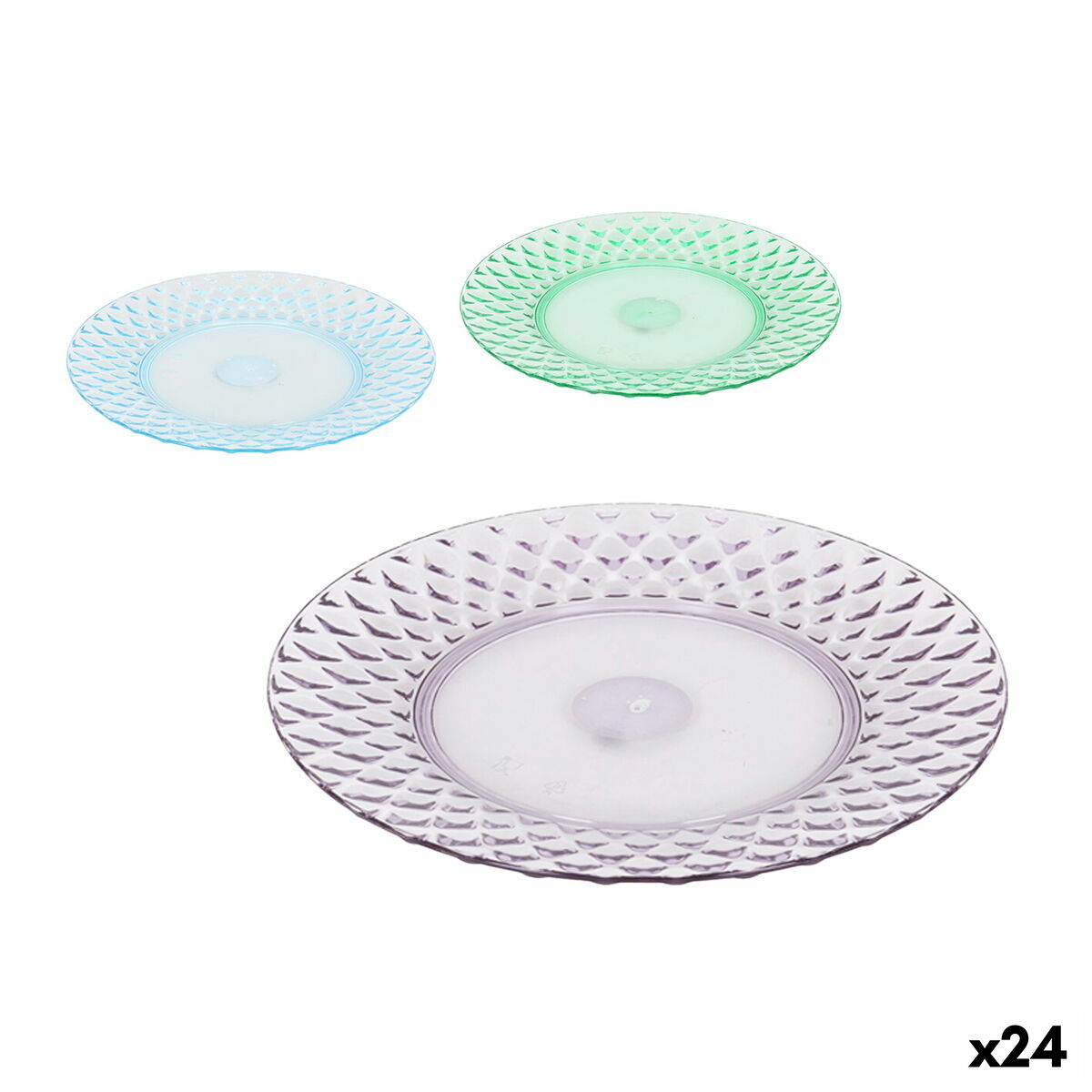 La Mediterránea Plastic Flat Plate 25 x 25 x 2.5 cm (24 Units)