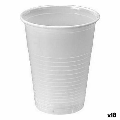 Set de vasos reutilizables Algon Blanco 50 Piezas 200 ml (18 Unidades)