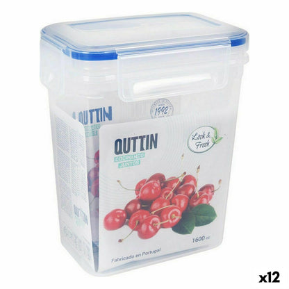 Quttin Hermetic Lunch Box 1.6 L Rectangular 15 x 10 x 18 cm (12 Units)