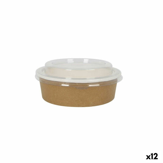 Recipiente Conservador de Alimentos Algon papel kraft 700 ml Con Tapa (12 Unidades)