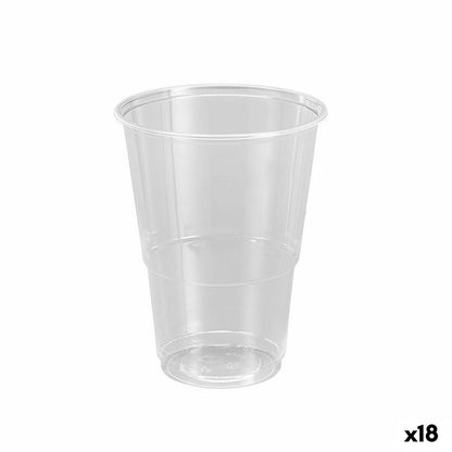 Set de vasos reutilizables Algon Plástico Transparente 12 Piezas 500 ml (18 Unidades)