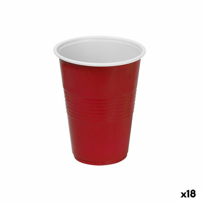 Set de vasos reutilizables Algon Plástico Rojo 10 Piezas 450 ml (18 Unidades)