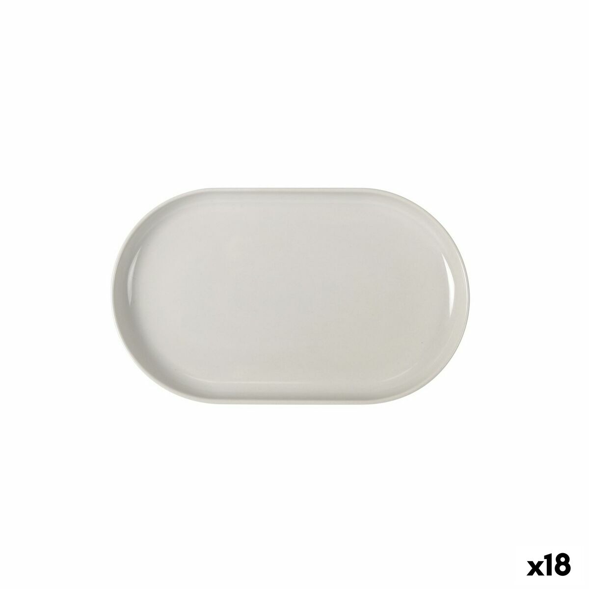 La Mediterránea Ivory Oval Snack Tray 25 x 15 x 2.2 cm (18 Units)